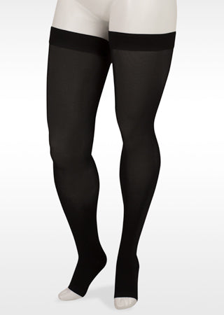 Juzo Thigh High Open Toe Black